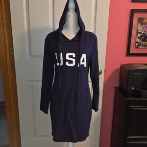 Navy Blue Hoodie Dress